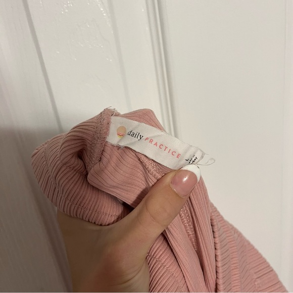 Anthropologie Daily Practice Ribbed Pink Joggers - Picture 5 of 5